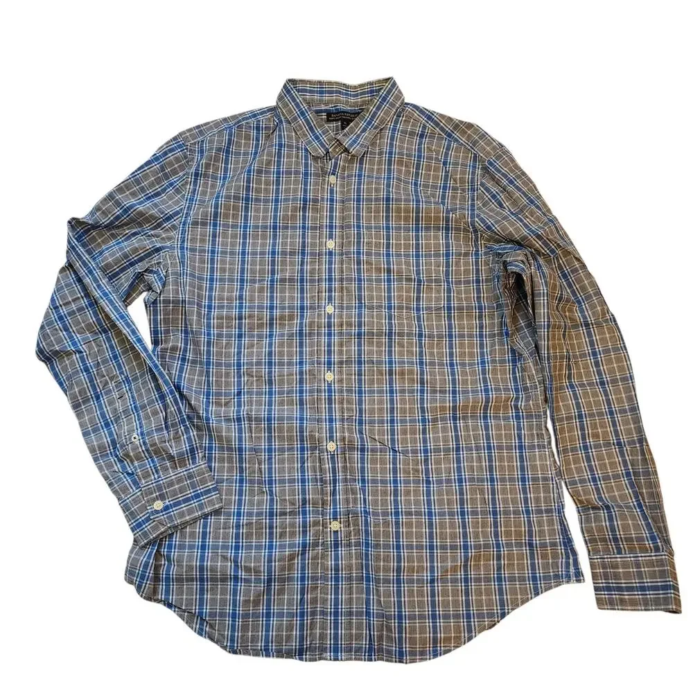 Banana Republic Mens Soft Wash Tailored Slim Fit Shirt Size XL Plaid Button Down